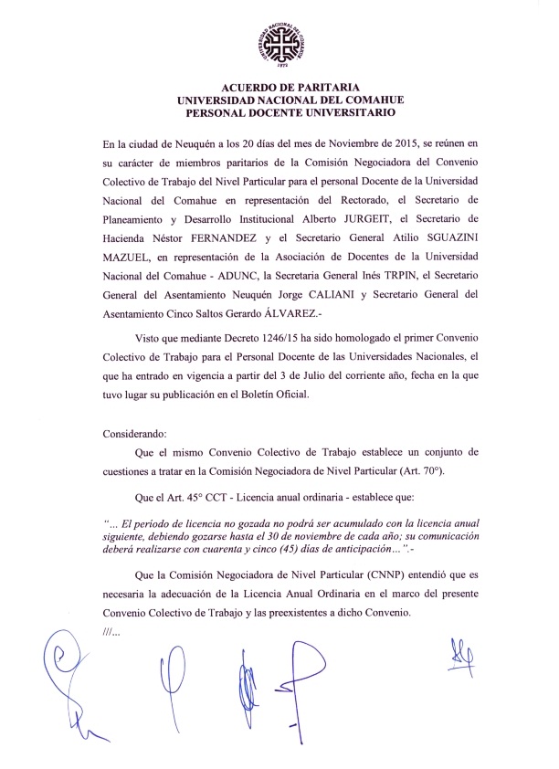 2015-11-20 Acta Paritaria Docente ADUNC Art. 45 modificacion Decreto 1246-15_001